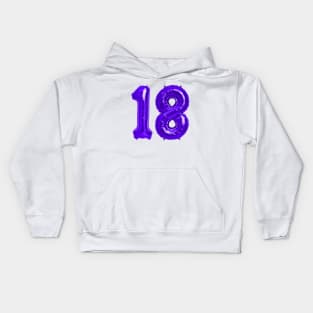 Bright Purple 18th Birthday Metallic Helium Balloons Numbers Kids Hoodie